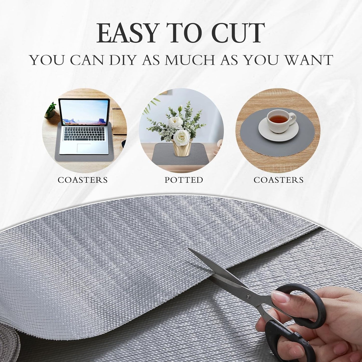 Beautysaid Shelf and Drawer Liner for Kitchen Cabinet, Non Adhesive Non Slip Shelf Paper Waterproof Washable Thickened for Dresser Pantry Shelve Bathroom Protector Liner(Gray,12 in x 30 FT)