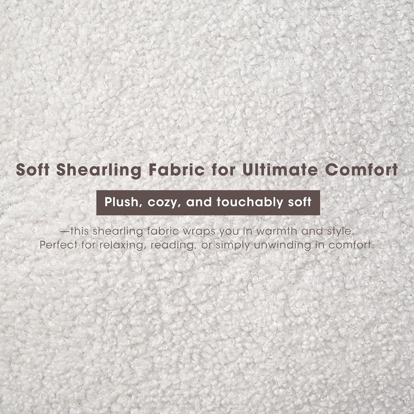 INK+IVY Jessel Swivel Accent Chair – Barrel Back Design, Sherpa Upholstery, 360-Degree Wood Base, Modern Lounge Seating for Living Room or Bedroom, 32" W, Cream