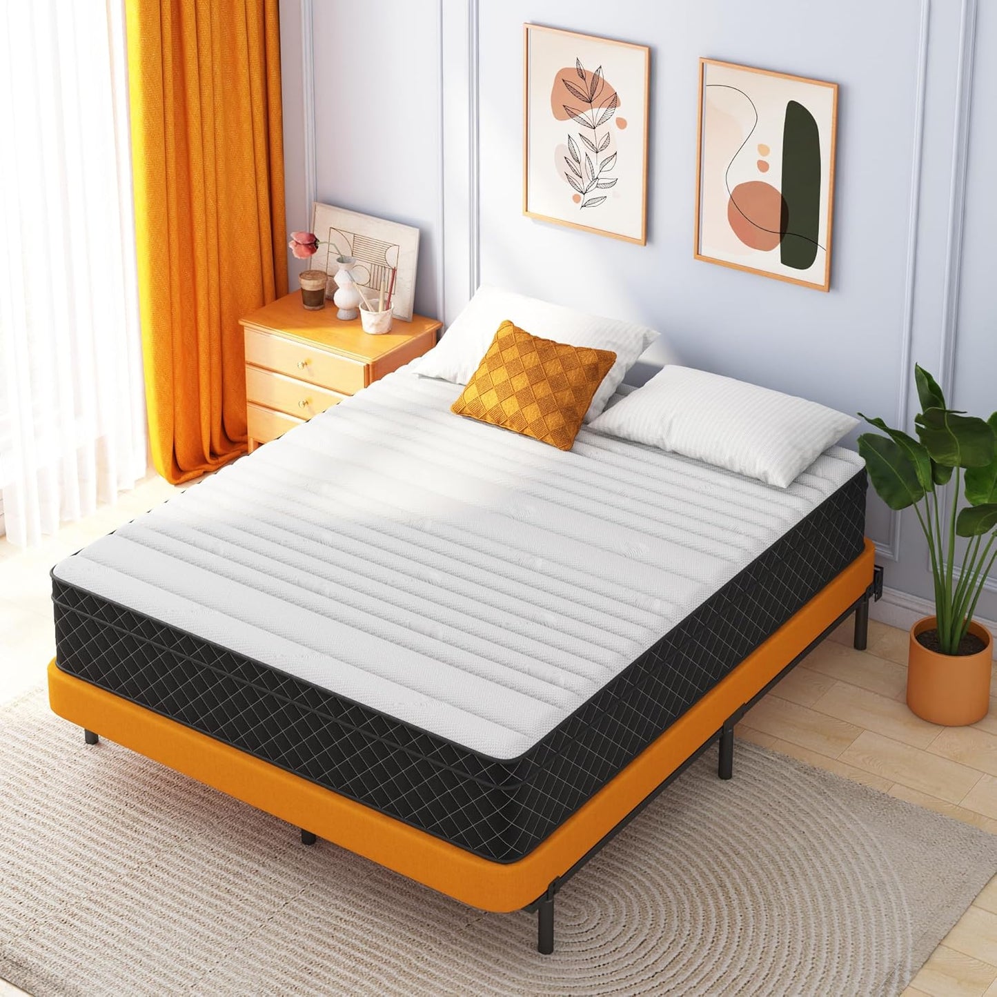 Full Mattress, 12 Inch Full Size Mattress Bed in a Box,Memory Foam & Pocket Springs, Medium Feel, Cool Sleep & Pressure Relief, 120-Night Trial