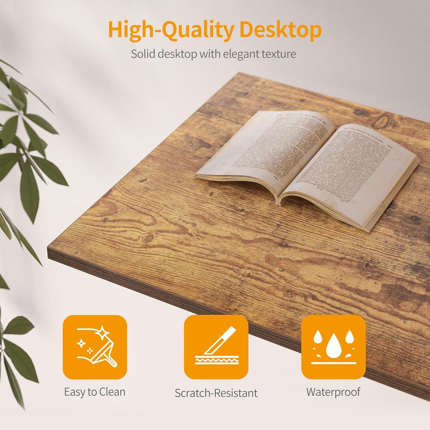 Cubiker Small Computer Desk, 32 inch Home Office Kids Desk for Bedroom and Small Spaces, Modern Simple Cheap Table for Studying, Writing, Working, Vintage Brown