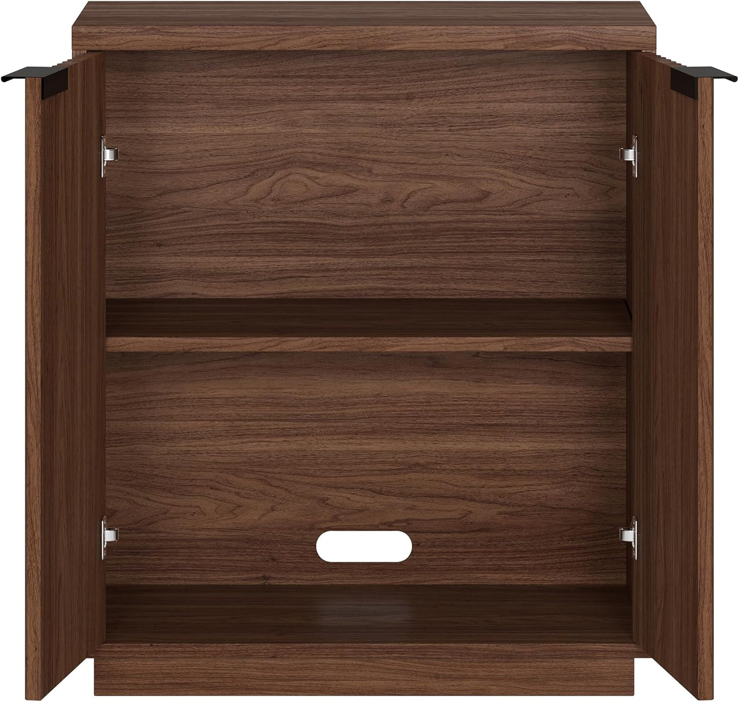 Henn&Hart 28" Wide Rectangular Accent Cabinet in Satin Walnut, for Home, Living Room, Bedroom, Entertainment Room, Office