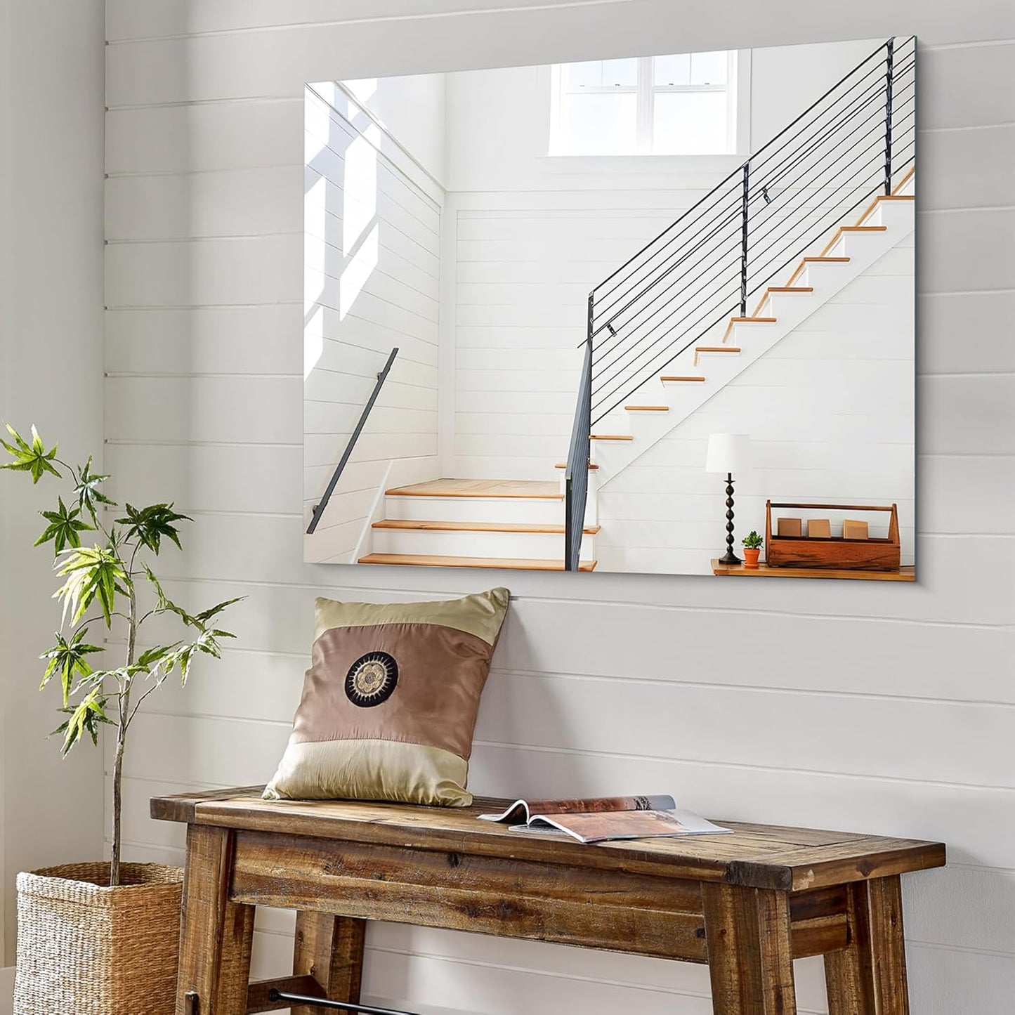 KOCUUY Large Frameless Mirror,36x40 Inch Rectangle Bathroom Vanity Mirror for Over Sink, Upgraded Shatterproof Unframed Design for Bedroom, Living Room, Entryway