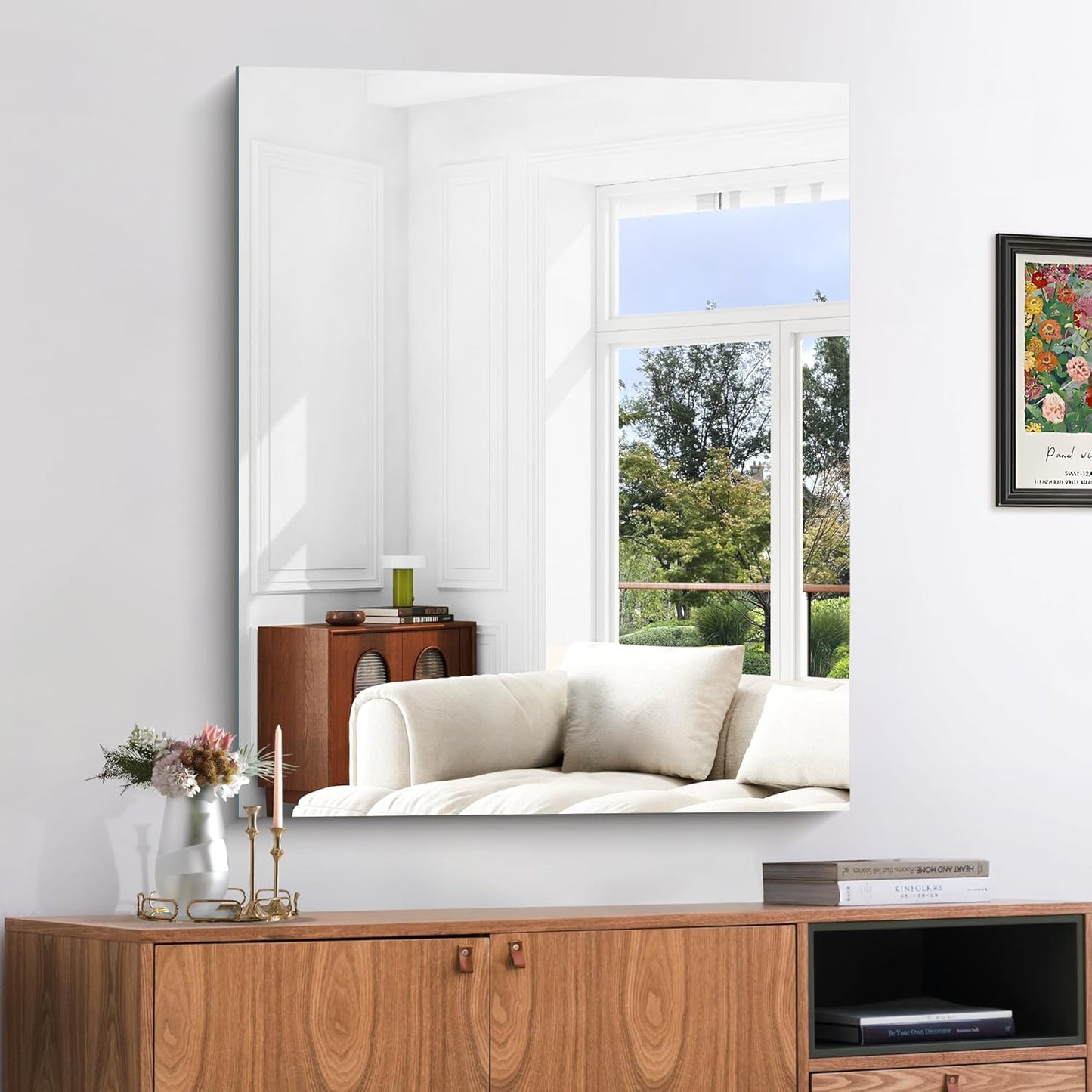 KOCUUY Frameless Bathroom Mirror, 30"x36" Frameless Mirror for Bathroom Sink, Unframed Mirrors for Wall Upgraded Shatterproof Design, Modern Decorative for Bedroom, Living Room, Entryway