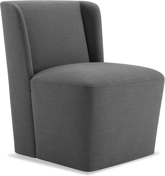 Dining Chairs with Casters No Assembly Upholstered Wingback Single Sofa Armless Deskchair for Bedroom Waiting Room Kitchen Diningroom