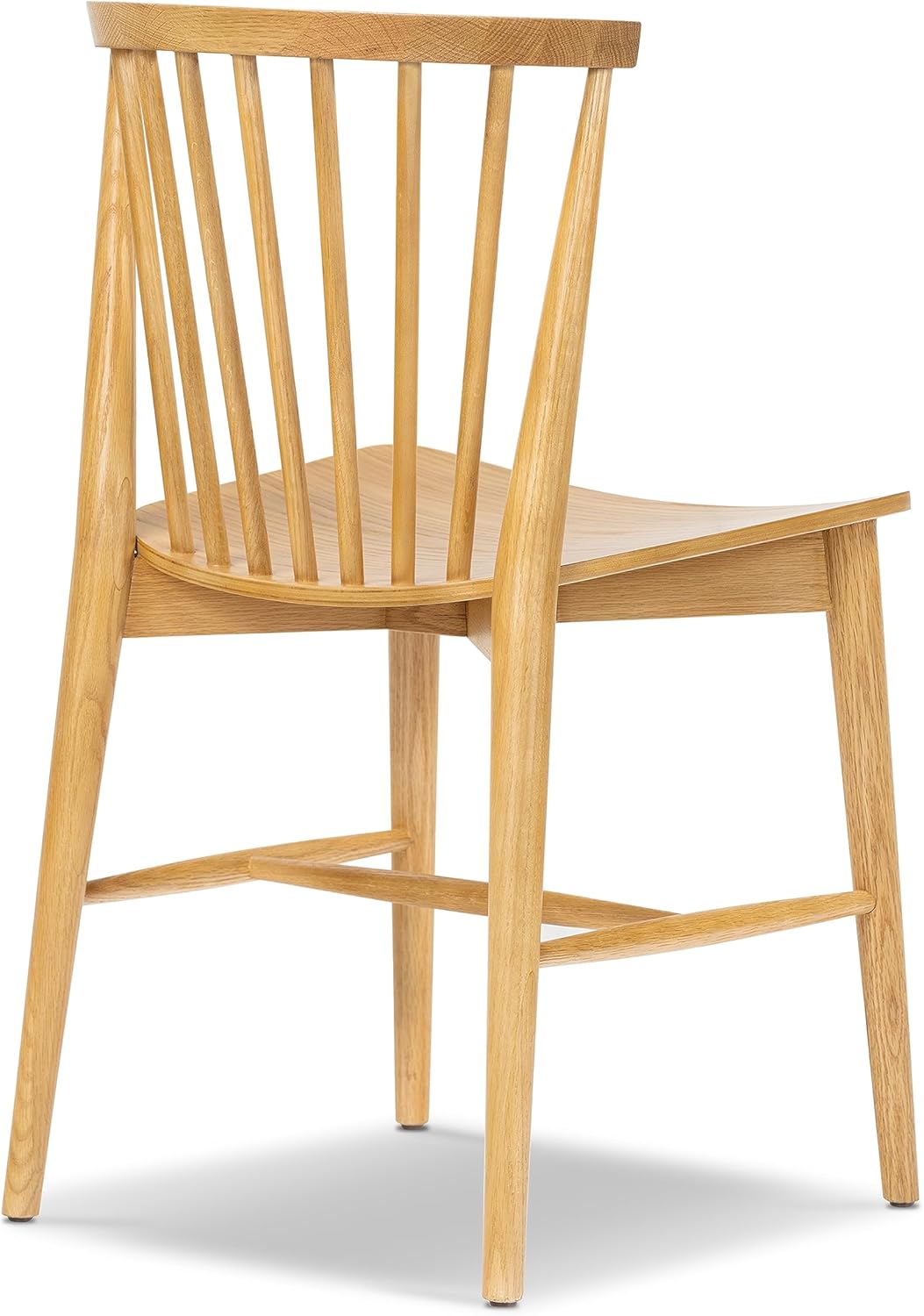 POLY & BARK Ligna Dining Chair Black – Mid-Century Inspired Chair with Sculpted Spindle Back – Solid American Walnut Frame and Engineered Wood Veneered Seat – Fully Assembled and Ready to Use