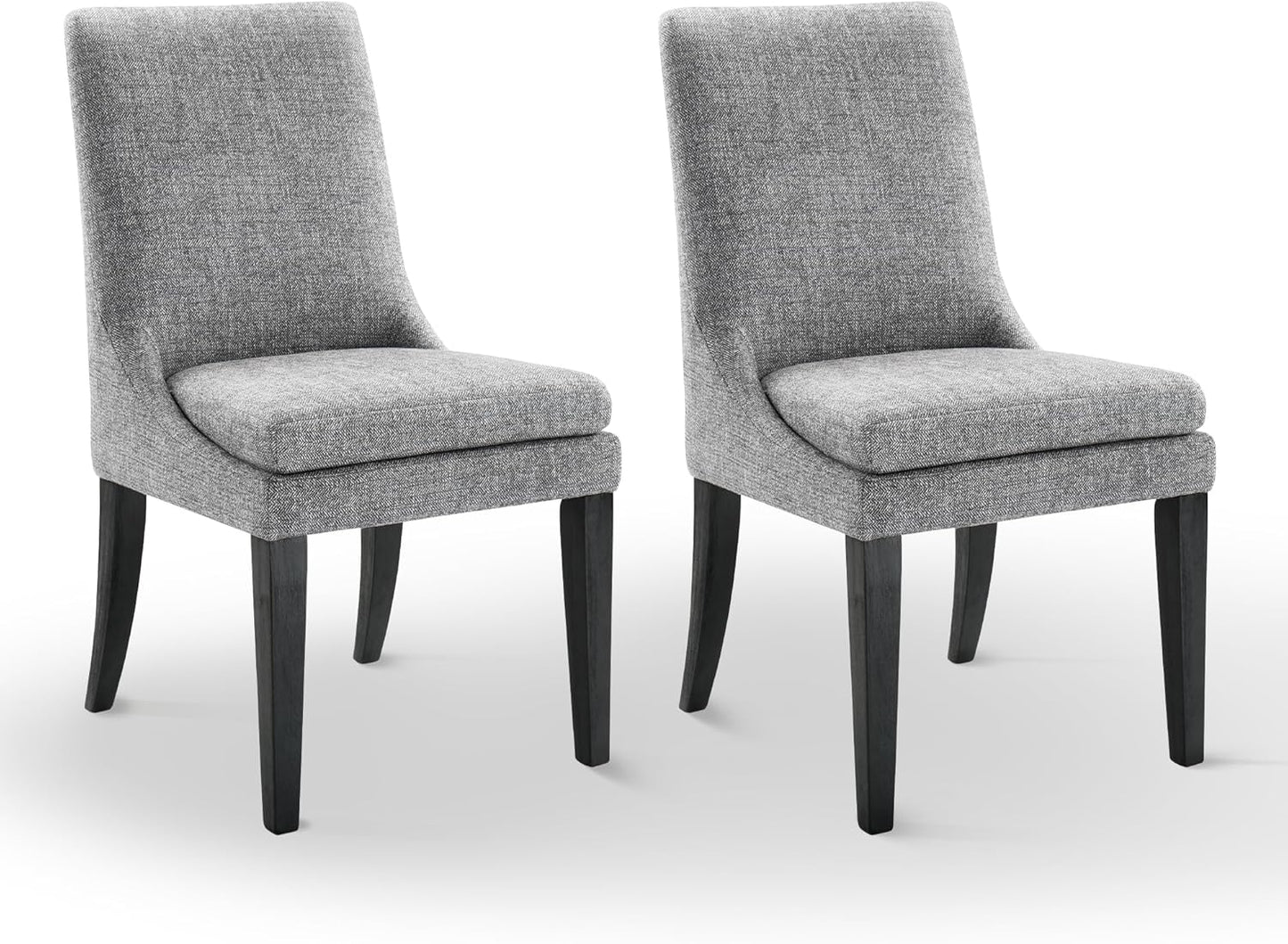 Upholstered Dining Chairs Modern Sidechair Performance Fabric High Back Armlesschair for Diningroom Kitchen,Dark Grey,Set of 2(1 Box)