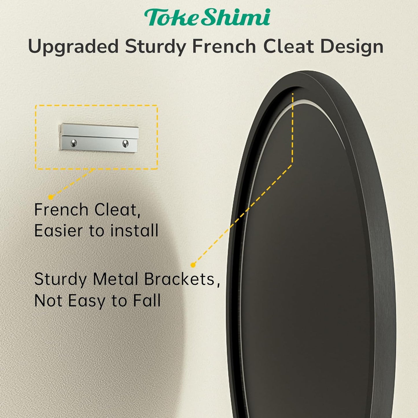 TokeShimi 36 in Round Black Mirror Framed for Over Sink Tempered, Shatterproof Round Mirror, 36x36 Circle Bathroom Vanity Mirrored Farmhouse for Entryway, Bedroom, Restroom, Vanity, Living Room