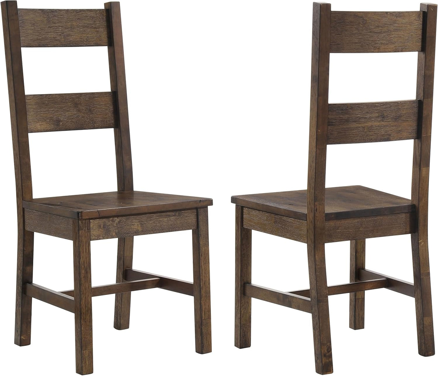 Coaster Home Furnishings - Coleman - Asian Hardwood - Dining Side Chairs with Ladder Back Design - Dining Room & Home Kitchen - Set of 2 - Rustic Golden Brown - 107042