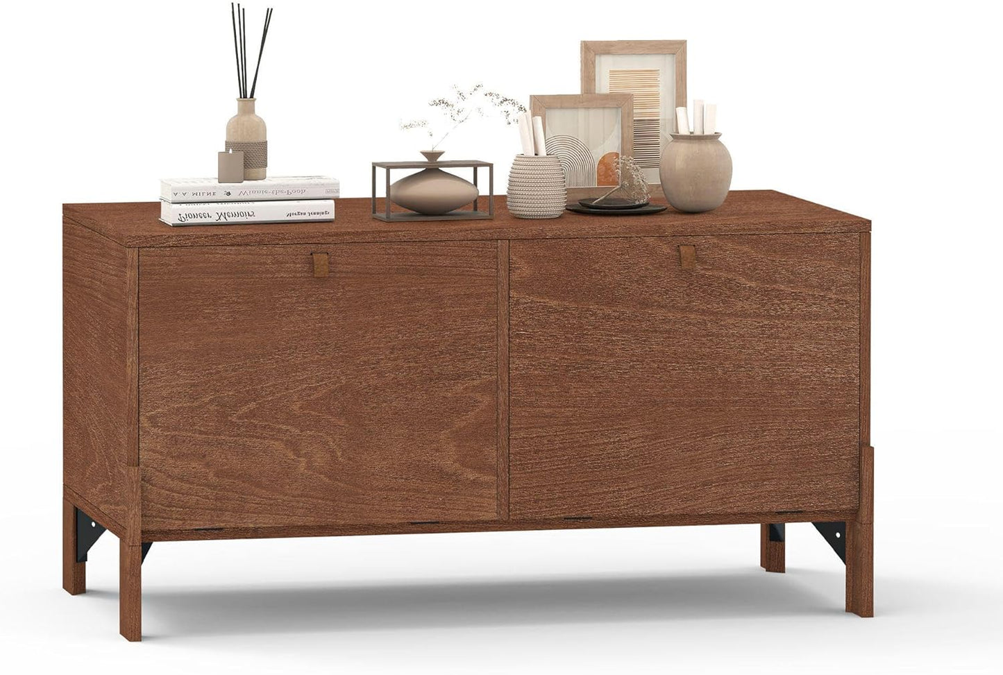 Sebastack Coffee Table, Expandable Entertainment Center and Media Console with Storage and Drawer,Wooden Furniture for Living Room, Bedroom，31 inch Width Walnut Color