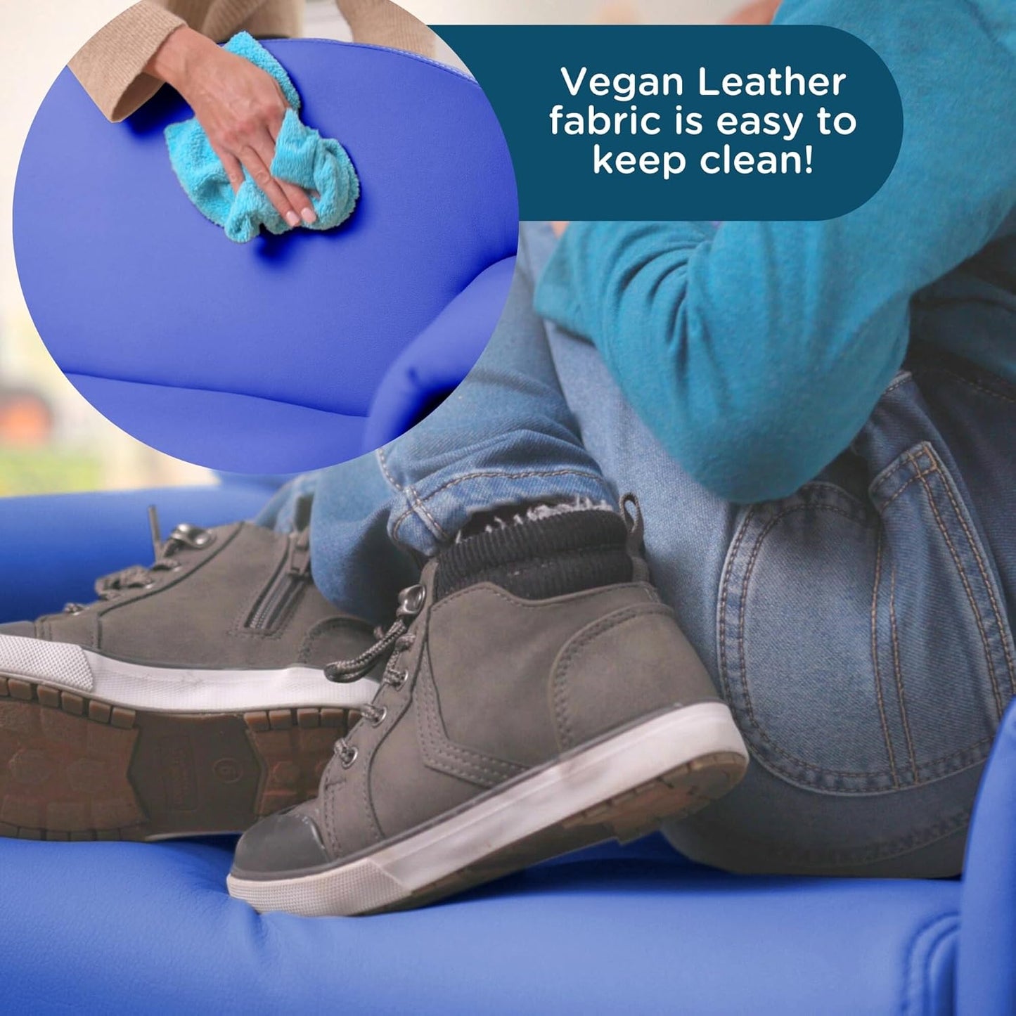 Children's Factory As We Grow Chair and Couch, Blue, CF805-309, Flexible Classroom Seating, Toddler Nursery Décor, Kids Playroom or Daycare Furniture