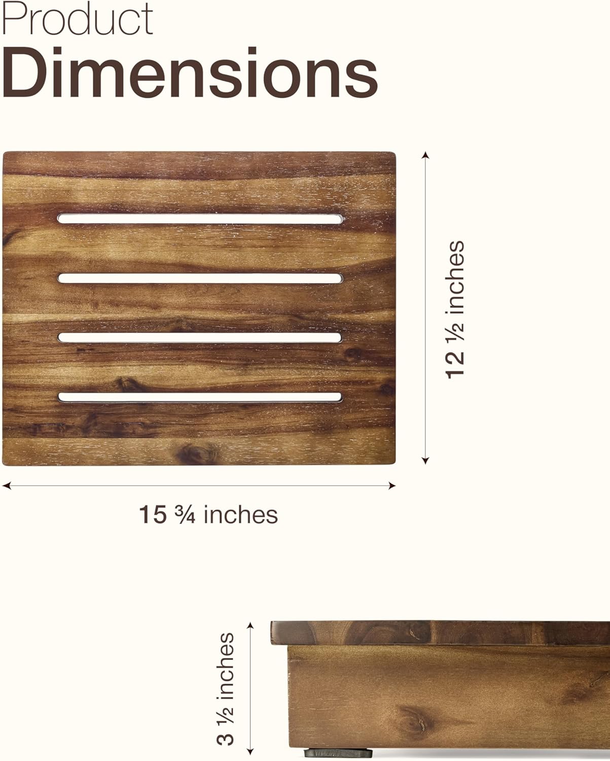 HOLANA 3.5" One Step Stool for Adults - Step Stools for Bed - Indoor/Outdoor - 200 lbs Safety Stepping Stool Bathroom for Handicap, Elderly, Seniors, Kid, Bathtub, High Beds, Kitchen (Walnut)