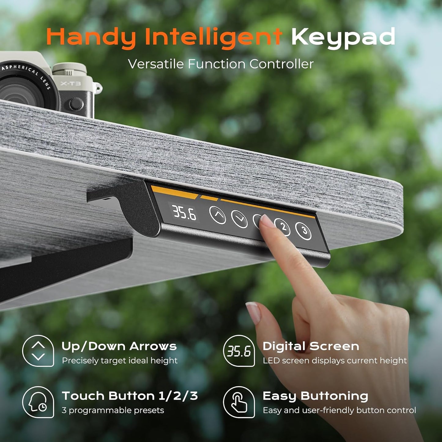 Huuger 63 x 28 Large Electric Standing Desk, Height Adjustable Computer Desk, 27.6" Deep Desktop, Stand up Gaming Office Table with 2 Hooks, 3 Preset Heights, for Home Office, Grey