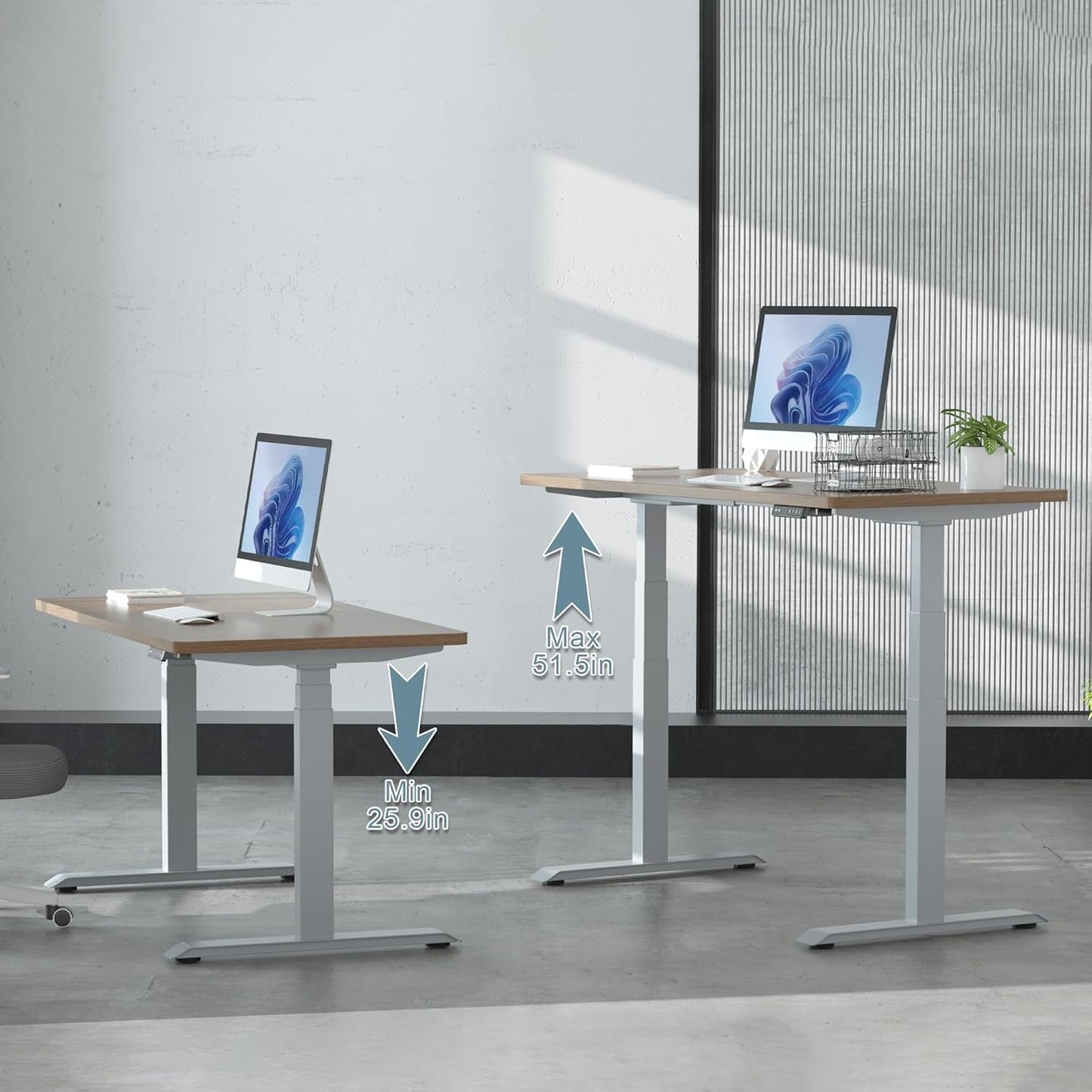 Fromann Dual Motor Electric Standing Desk Frame 3 Tier Legs Height Adjustable Handset with USB A+ C Ports Sit Stand up Desk Base for Home and Office (Grey)