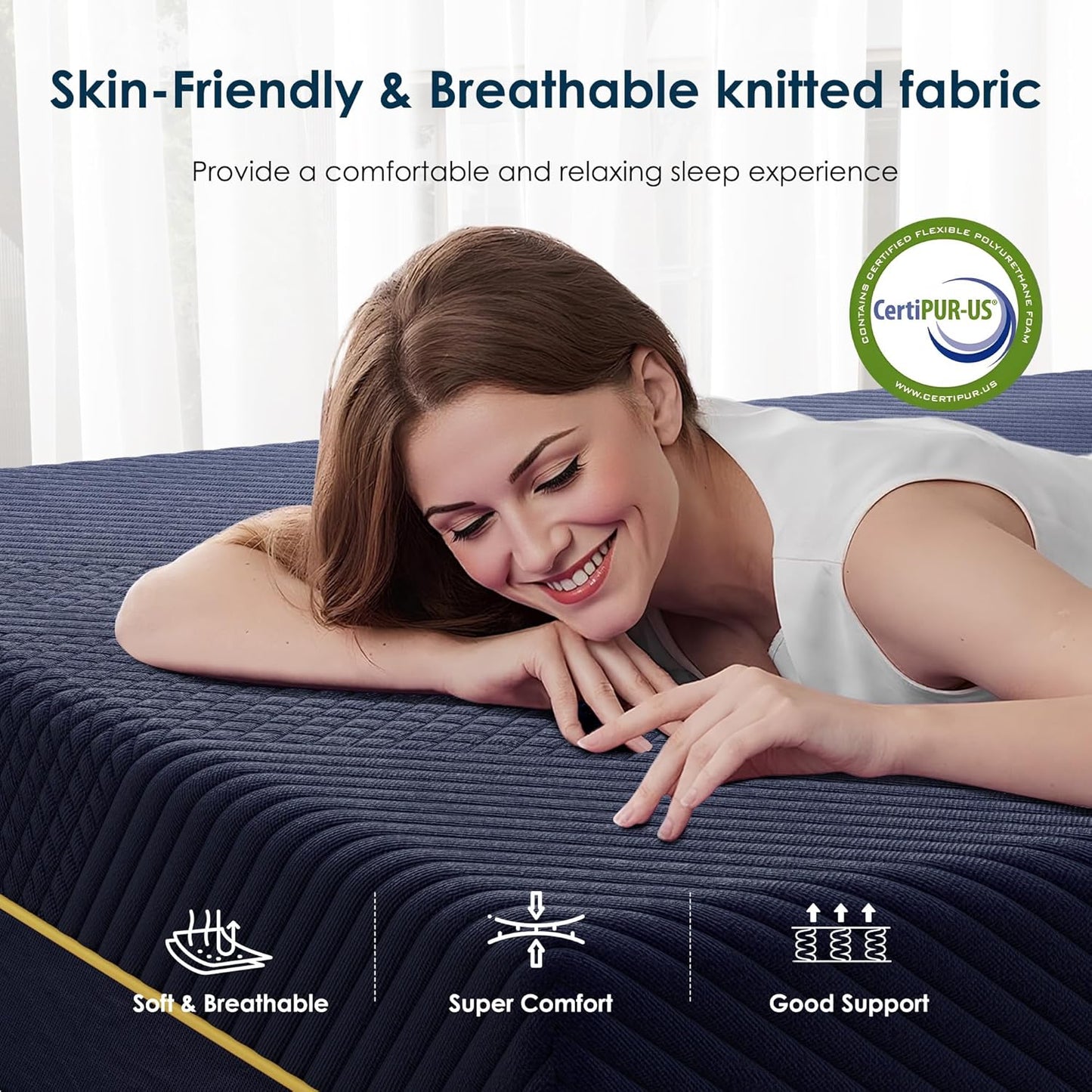 SDHYL Full Mattress, 12 Inch Gel Infused Memory Foam Mattress for Good Sleep, Bed in a Box Mid Firm CertiPUR-US Certified & Fiberglass Free, Washable Cover, 75"*54"