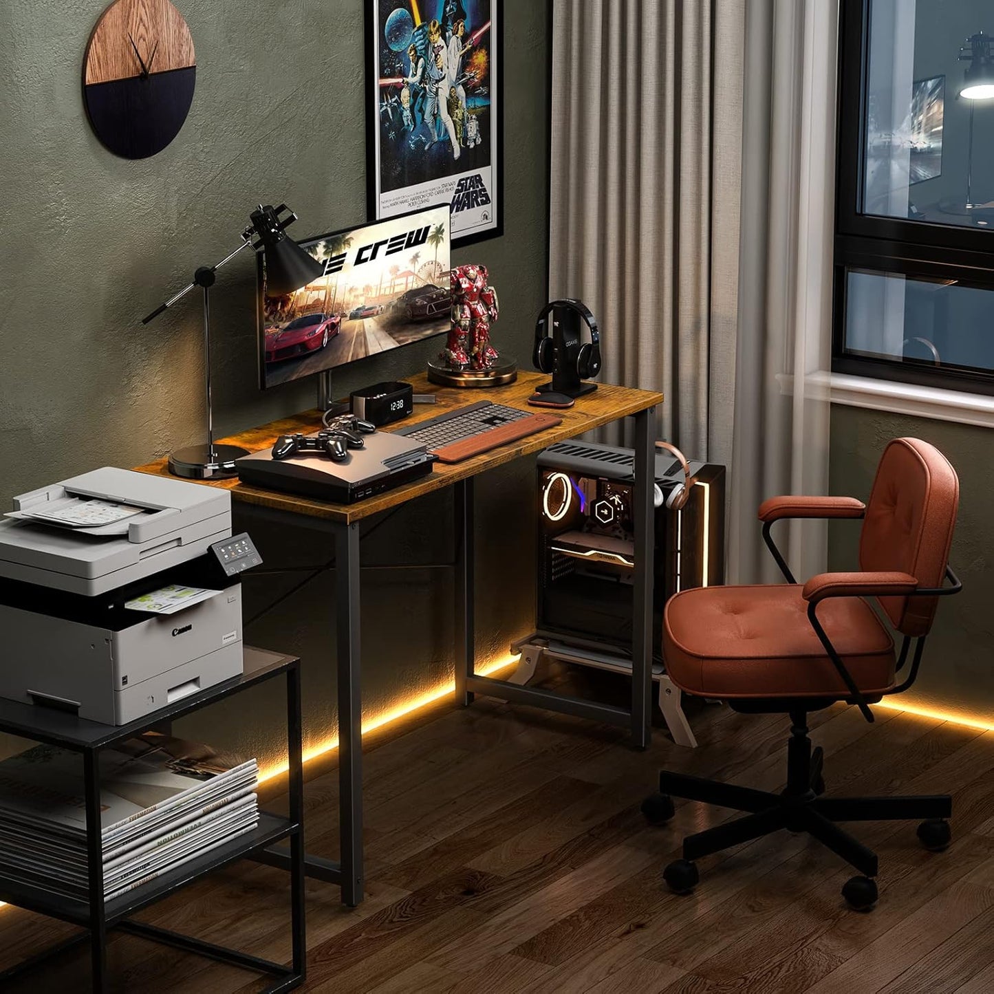 Coleshome 32 Inch Computer Desk, Modern Simple Style Desk for Home Office, Study Student Writing Desk, Vintage