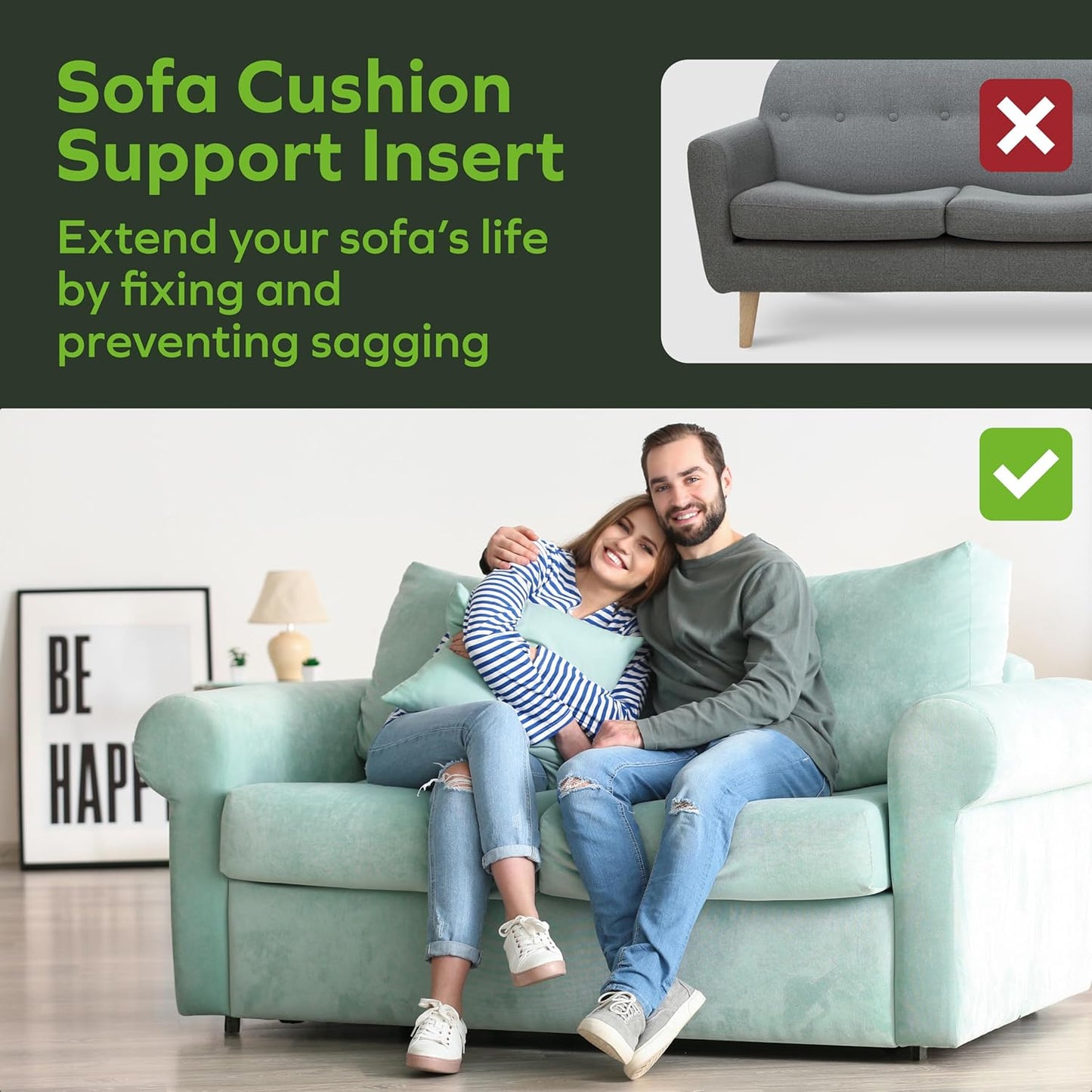 BEN'SHOME® Loveseat Cushion Support for fix Sagging Seats - Heavy Duty Solid .5" Wood Sofa Support Board | Adjustable 38"-45" x 19.7" Under Cushion Insert | Non-Slip Furniture Saver | 400 LB Capacity