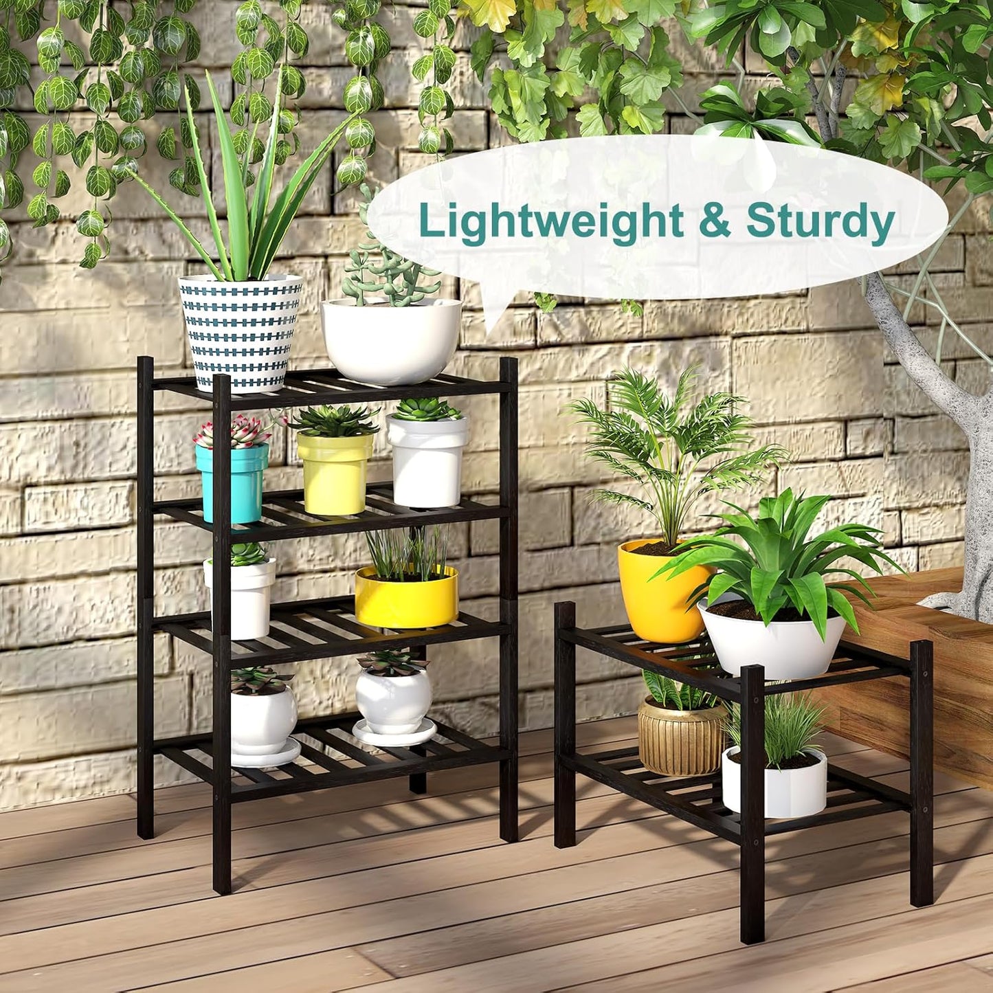 Black Small Shoe Rack for Entryway,2-Tier Bamboo Shoe Organizer for Hallway Closet, Free Standing Shoe Racks for Indoor Outdoor