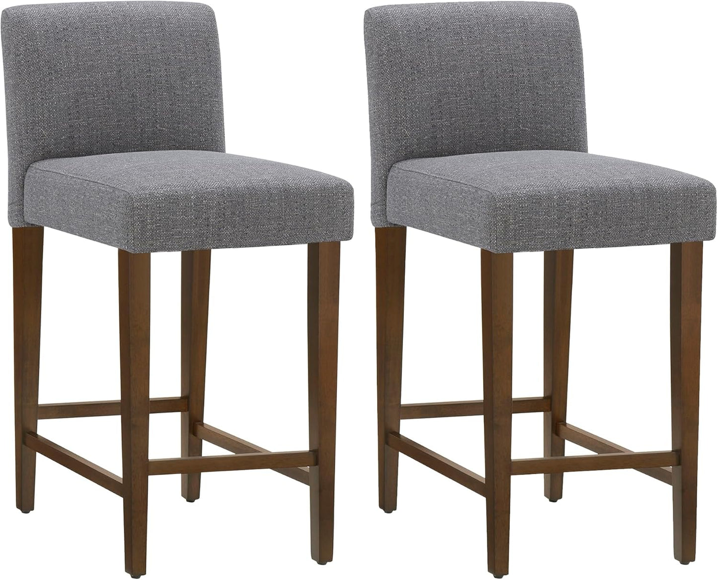 CHITA Counter Height Bar Stools Set of 2, 27" H Seat Height Upholstered Barstools, Fabric in Fog Grey