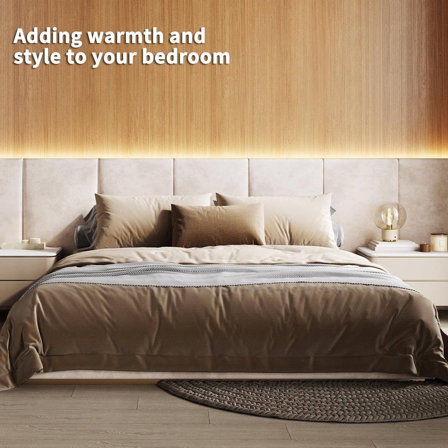 Art3d LED Recessed Lighting Kit - 6pcs Self-Adhesive White LED Light with Smart Switch, 3000k Touching Switch Light for Wood Slat Wall Panels, Headboards, Stairs, Under Cabinet, Home Decor