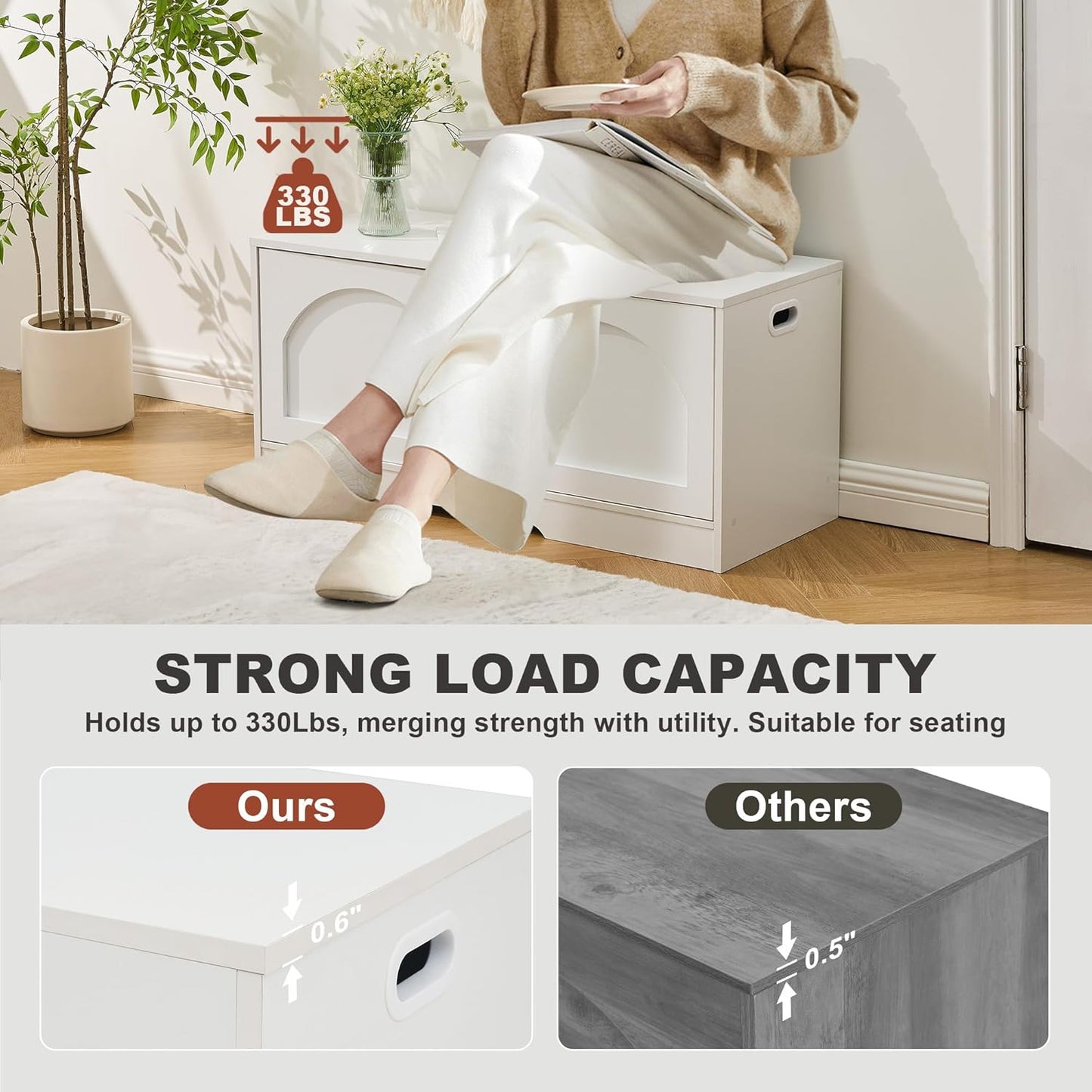 Shoe Bench, Entryway Storage Bench with 2 Doors, Shoe Rack Adjustable Shelves, Shoe Cabinet with Storage, 31.5" W x 13.8" D x 18.1" H for Entryway, Living Room, Hallway, Mudroom, Bedroom, White