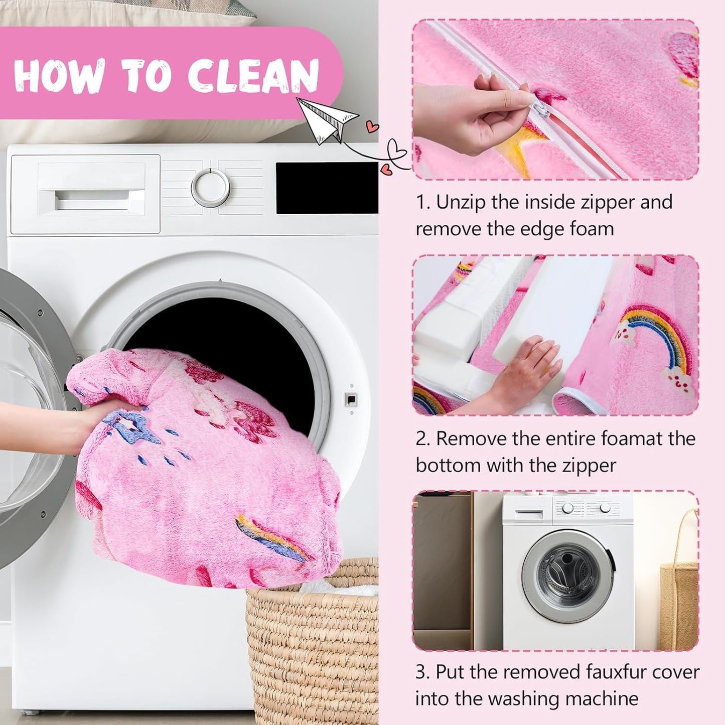 Toddler Chair Comfy,2-in-1 Soft Toddler Couch Fold Out for Kids,Convertible Sofa to Lounger,Gift for Girls and Boys Birthday,Rainbow