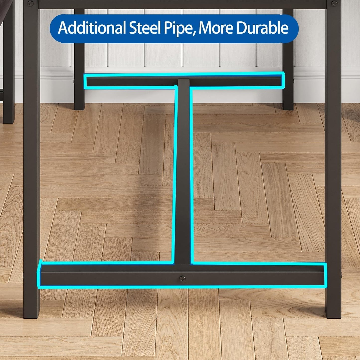 Garvee Dining Table with 2 Benches, Kitchen Table with 2 Upholstered Benches Rectangular Space Saving for Apartment, Dining Room, Kitchen, 44.5 Inches Large, Rustic Brown