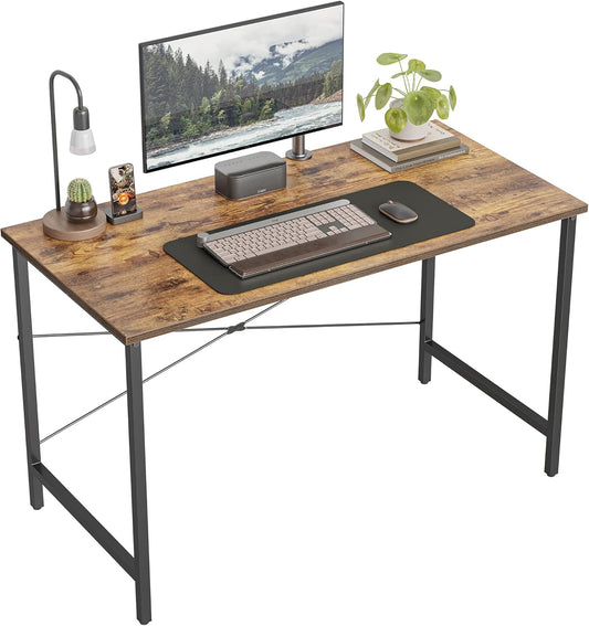 Cubiker Computer Desk, 47 inch Small Home Office Desk for Small Spaces, Modern Simple Style for Home, Office, Vintage Brown