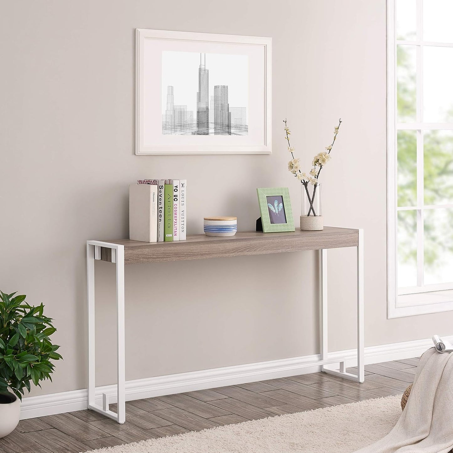 Holly & Martin Macen Console Tables Online - Mocha Gray with White Tables
