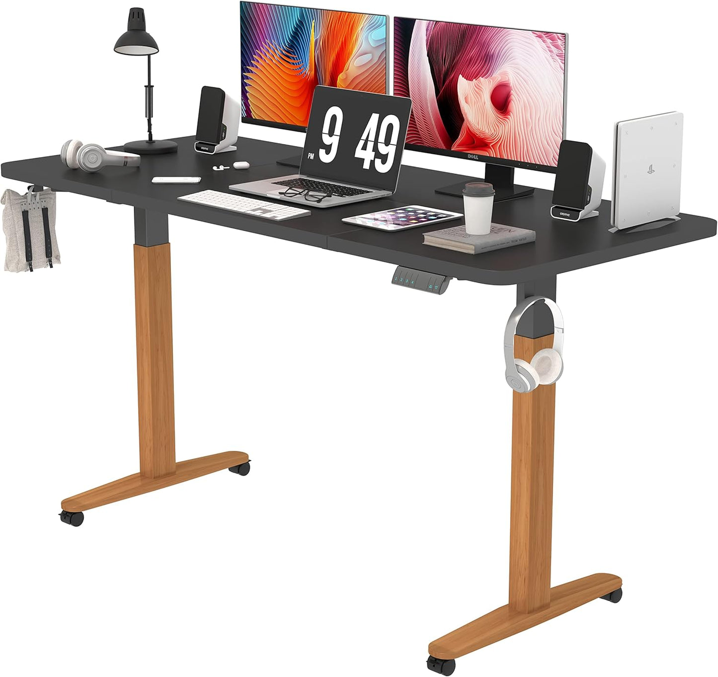 Monomi Electric Standing Desk, 55x24 Inches Height Adjustable Sit Stand up Desk, Large Ergonomic Home Office Desk with Memory Preset Controller,Black