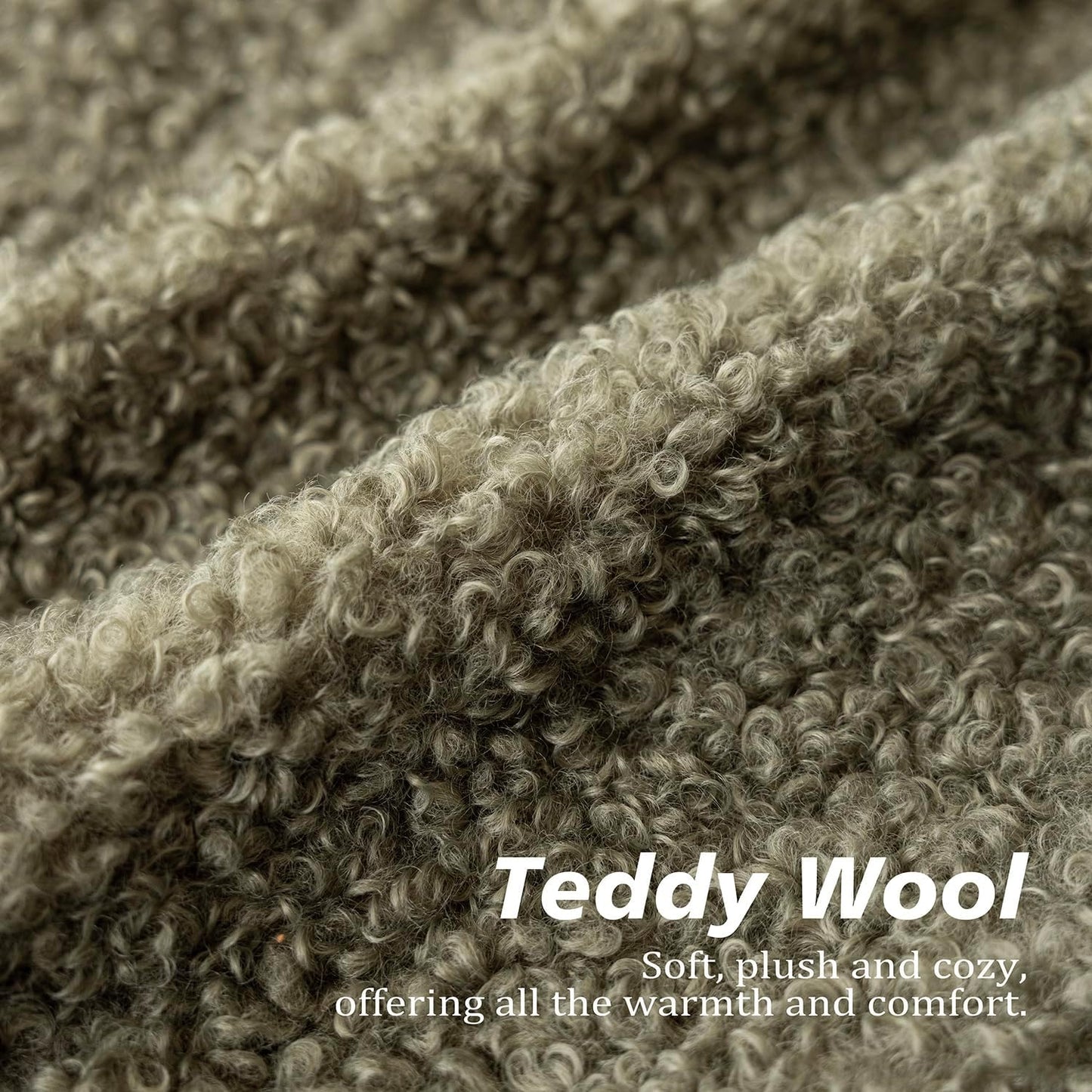 Foindtower Set of 2 Curly Teddy Wool Pillow Covers Decorative Boucle Textured Lumbar Throw Pillow Faux Fur Pillowcases Sheepskin Cushion Case for Sofa Bedroom Car 12"x20" Sage Green