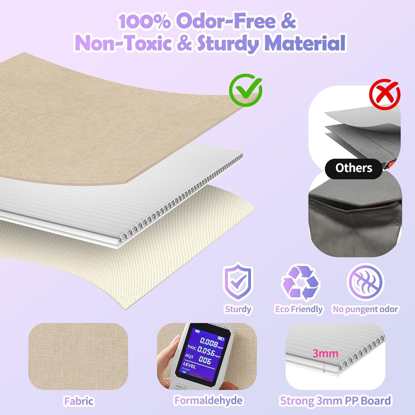 Extra Large Toy Box, Collapsible Sturdy Kids Toy Chest for Boys, Girls, 40"x14"x16" Storage Organizer Toddler Storage Bins with Lids, Toybox Basket for Living Room, Bedroom, Nursery, Beige