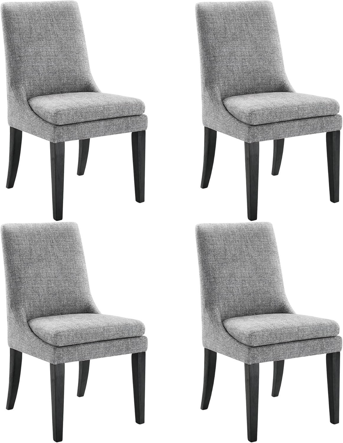Upholstered Dining Chairs Modern Sidechair Performance Fabric High Back Armlesschair for Diningroom Kitchen,Dark Grey,Set of 4(2 Box)