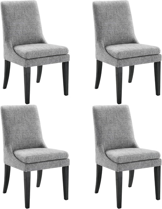 Upholstered Dining Chairs Modern Sidechair Performance Fabric High Back Armlesschair for Diningroom Kitchen,Dark Grey,Set of 4(2 Box)