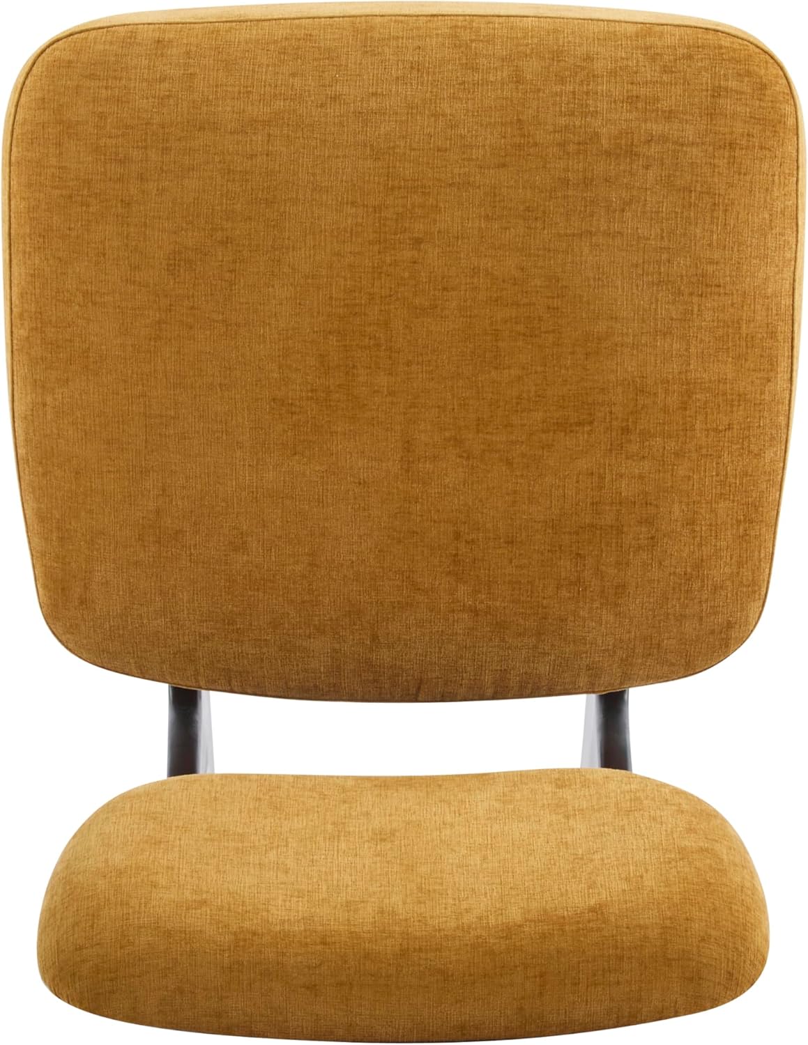 Christopher Knight Home Mores Low Profile Accent Chair Set of 2, Modern Living Room Armless Lounge Chair, Fabric Comfy Reading Chair for Bedroom, Wooden Frame and Thick Padded Seat, Black+Tumeric