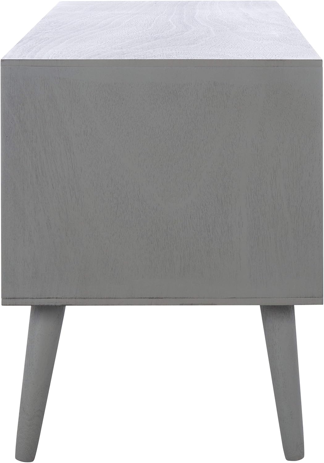 SAFAVIEH Sorrel TV Stand for up to 55" Flatscreen – Distressed Grey, 2 Doors with Interior Storage, 2 Open Shelves, Entertainment Media Console (MED5701D)