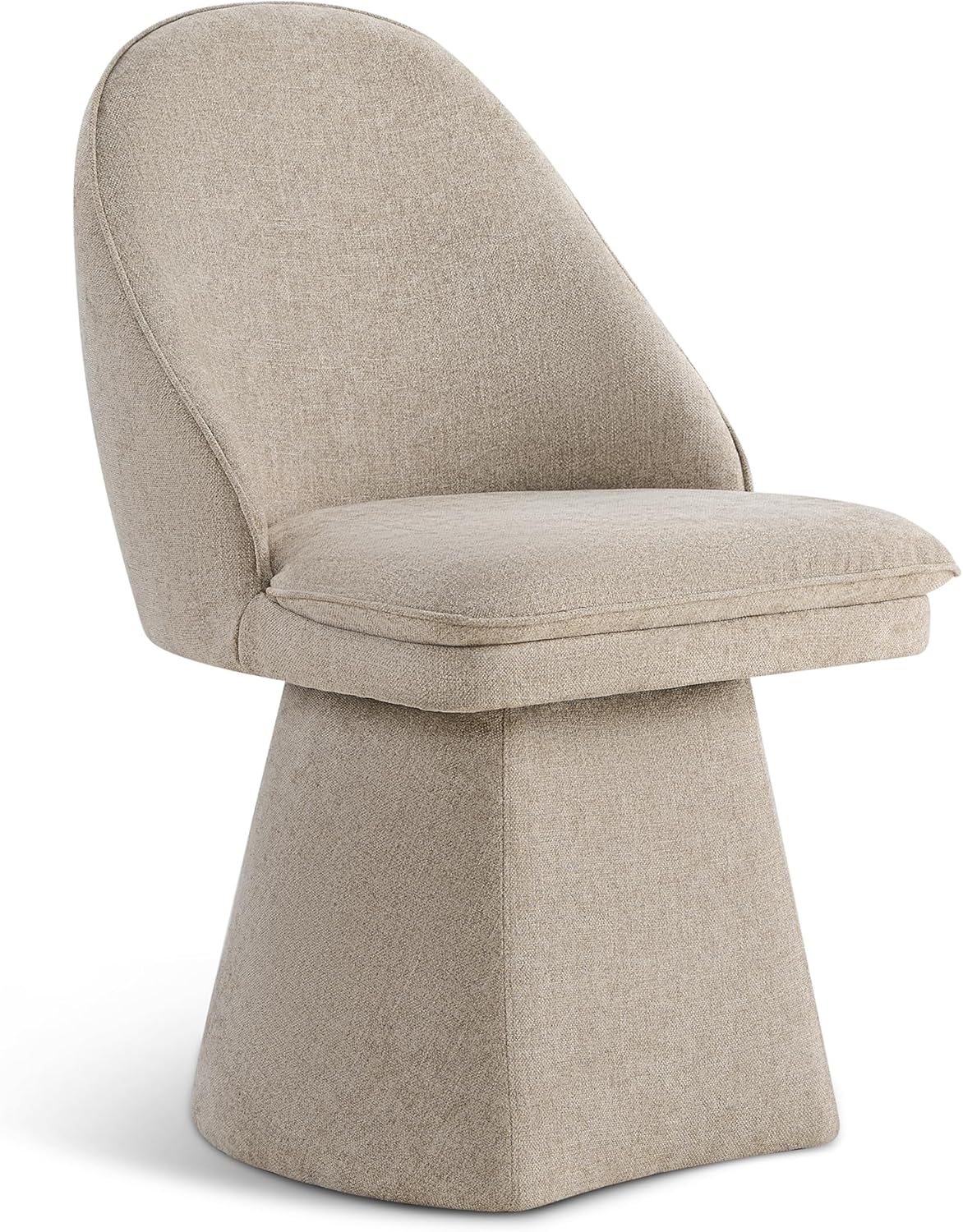 Swivel Dining Chairs Modern Desk Chair Upholstered Linen Fabric Side Chair for Kitchen Dining Room Bedroom,Khaki,1 Box