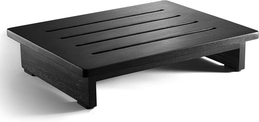 Holana 3.5" Wooden Step Stool for Adults (No Assemble Required)- 200 Lbs One Step Stools for High Bed Riser - Small Stepping Stool for Elderly, Seniors, Kid/Bathroom, Bed, Kitchen (Black)