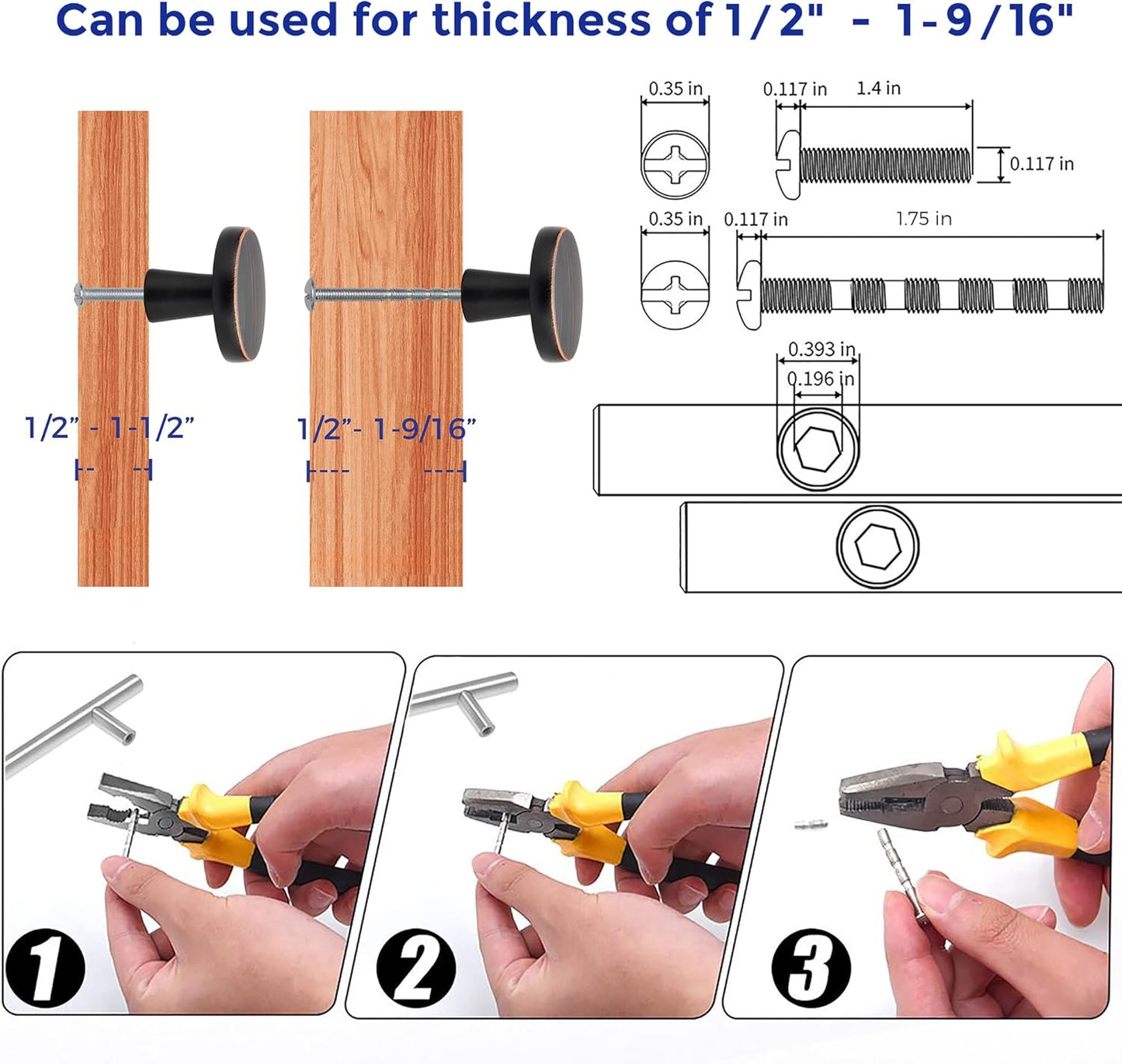 Ravinte 10 Pack Drawer Pulls 1-1/4 Inch Kitchen Cabinet Knobs Solid Round Dresser Drawer Knobs Oil-Rubbed Bronze Dresser Knobs Drawer Knobs Simple Cabinet Hardware for Cupboard Drawer Pulls