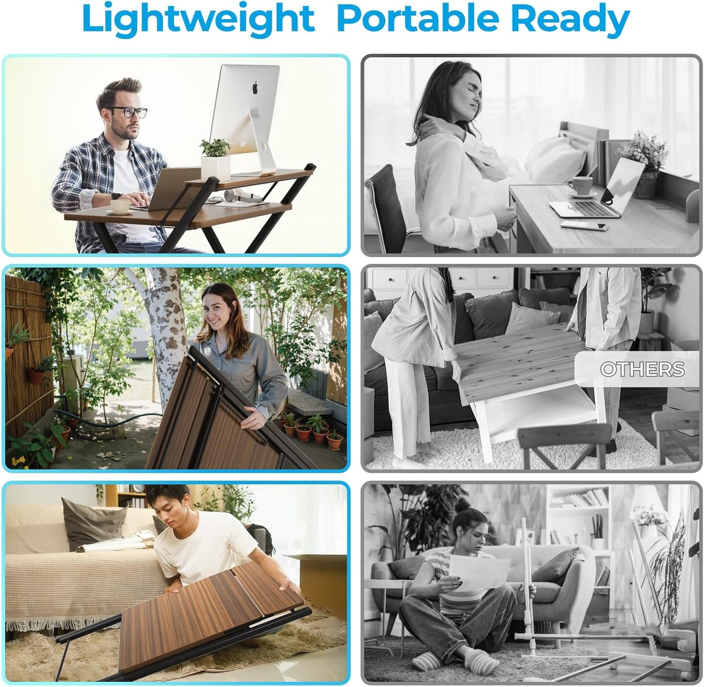 GreenForest No Assembly Folding Desk, 2-Tier Compact Computer Desk with Shelf, Space Saving Foldable Table for Home Office, Dorm or Apartment, Portable Collapsible Sturdy Laptop Desk, Espresso