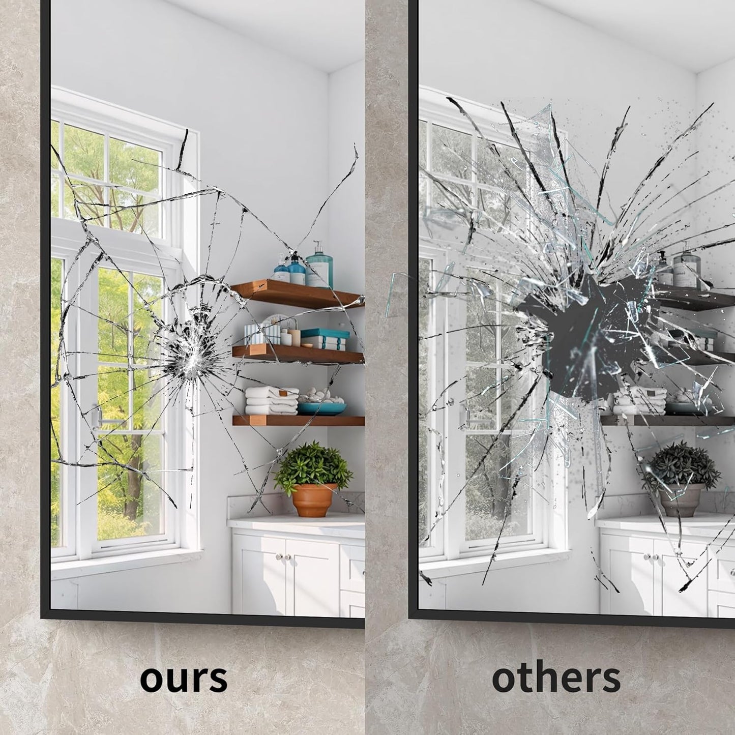 YIROMAN Bathroom Mirror 30"x36", Matte Black Bathroom Mirror for Over Sink with Aluminum Frame, Rectangular Vanity Mirror with Right Angle, Wall Mirror Hangs Horizontal or Vertical, Shatterproof