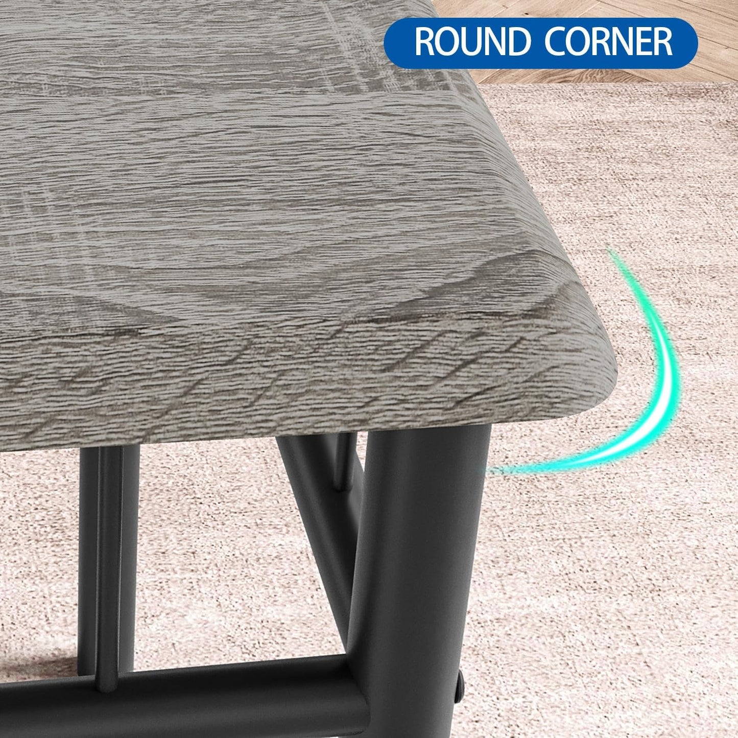 GarveeHome Small Dining Table Set for 2, Square Table and Chairs Set of 2, 3 Piece Kitchen Table Set of 2 with Upholstered Chairs, Dinner Table Set for 2 for Small Spaces, Apartment, Rustic Gray