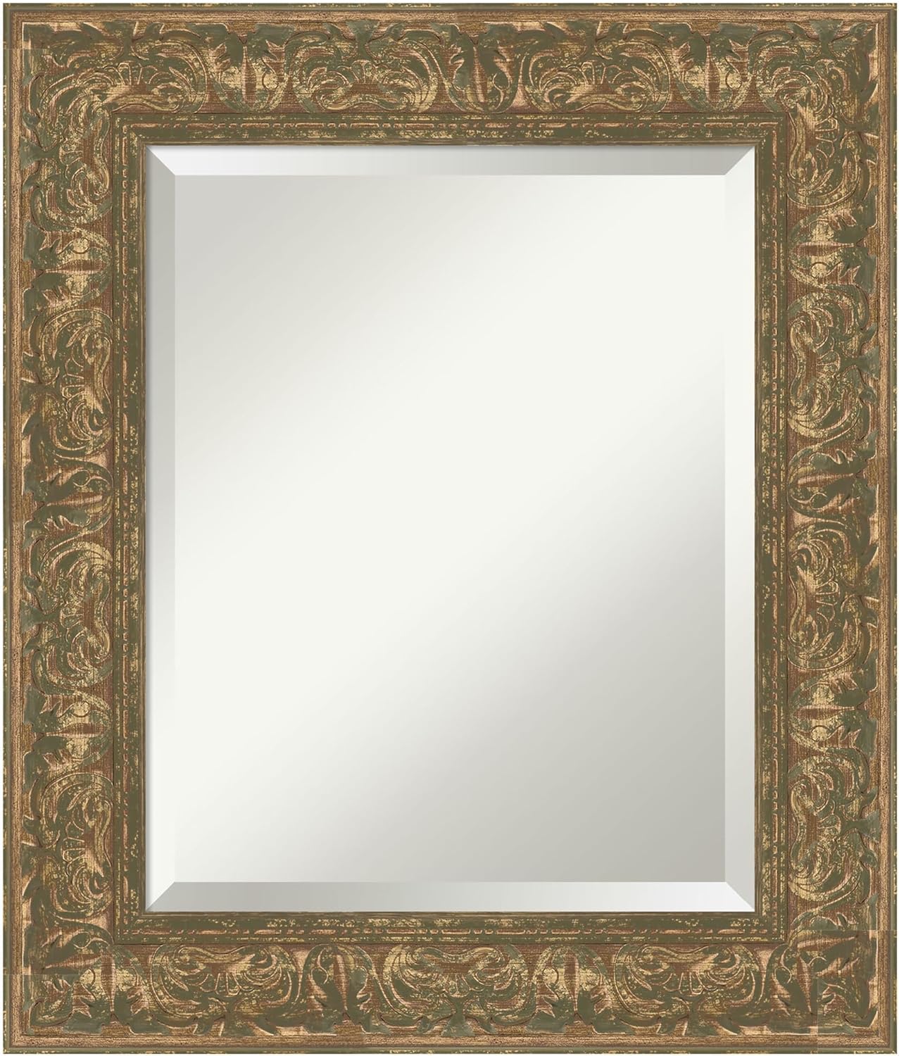 Amanti Art Bronze Bathroom Mirror for Over Sink, 27x23 Luxe Bronze Gold Rectangle Vanity Mirror, Small Traditional Frame, Hangs Horizonally and Vertically, Bathroom Wall Decor, Beveled Edge