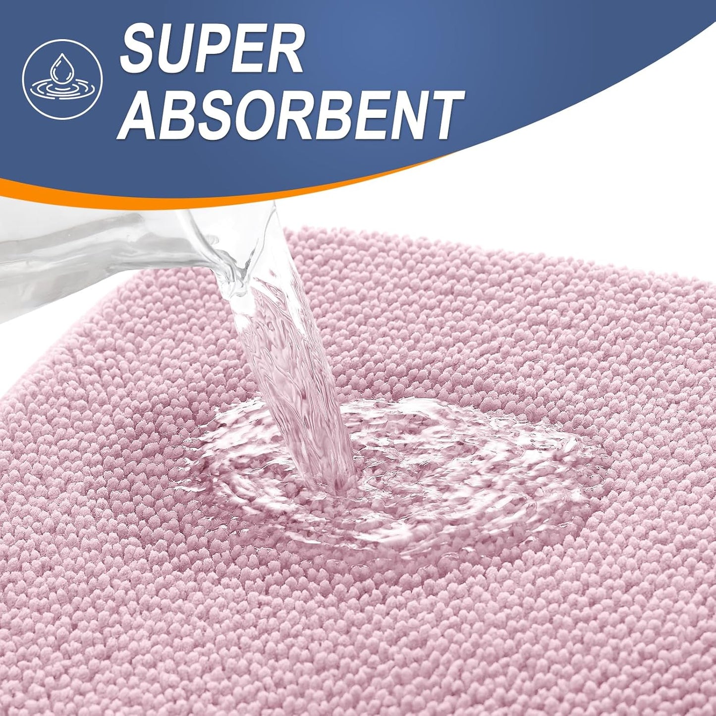 OLANLY Thick Memory Foam Bath Mat Rug 24x16, Extra Soft Absorbent Bathroom Rug, Quick Dry Bath Mats, Non-Slip, Machine Washable Carpet for Bathroom, Tub and Shower, Home Decor Accessories, Dusty Rose