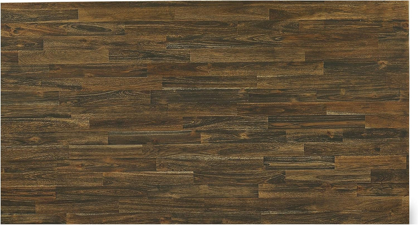 East West Furniture X777MZN32-7 7 Piece Kitchen Table Set Consist of a Rectangle Dining Table with X-Legs and 6 Light Beige Linen Fabric Parson Dining Chairs, 40x72 Inch, Multi-Color