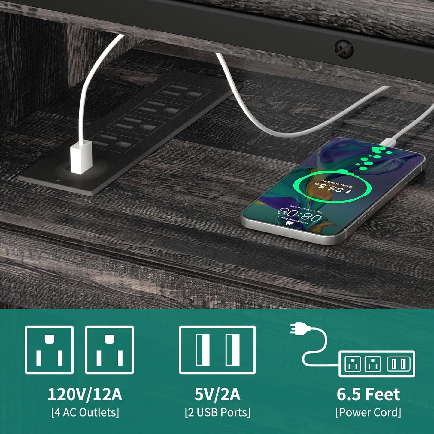 YITAHOME Farmhouse TV Stands for 75 Inch TV with Power Outlets, Entertainment Center with Sliding Barn Doors and Adjustable Shelves, TV Cabinet Media Console Table for Living Room, Dark Rustic Oak