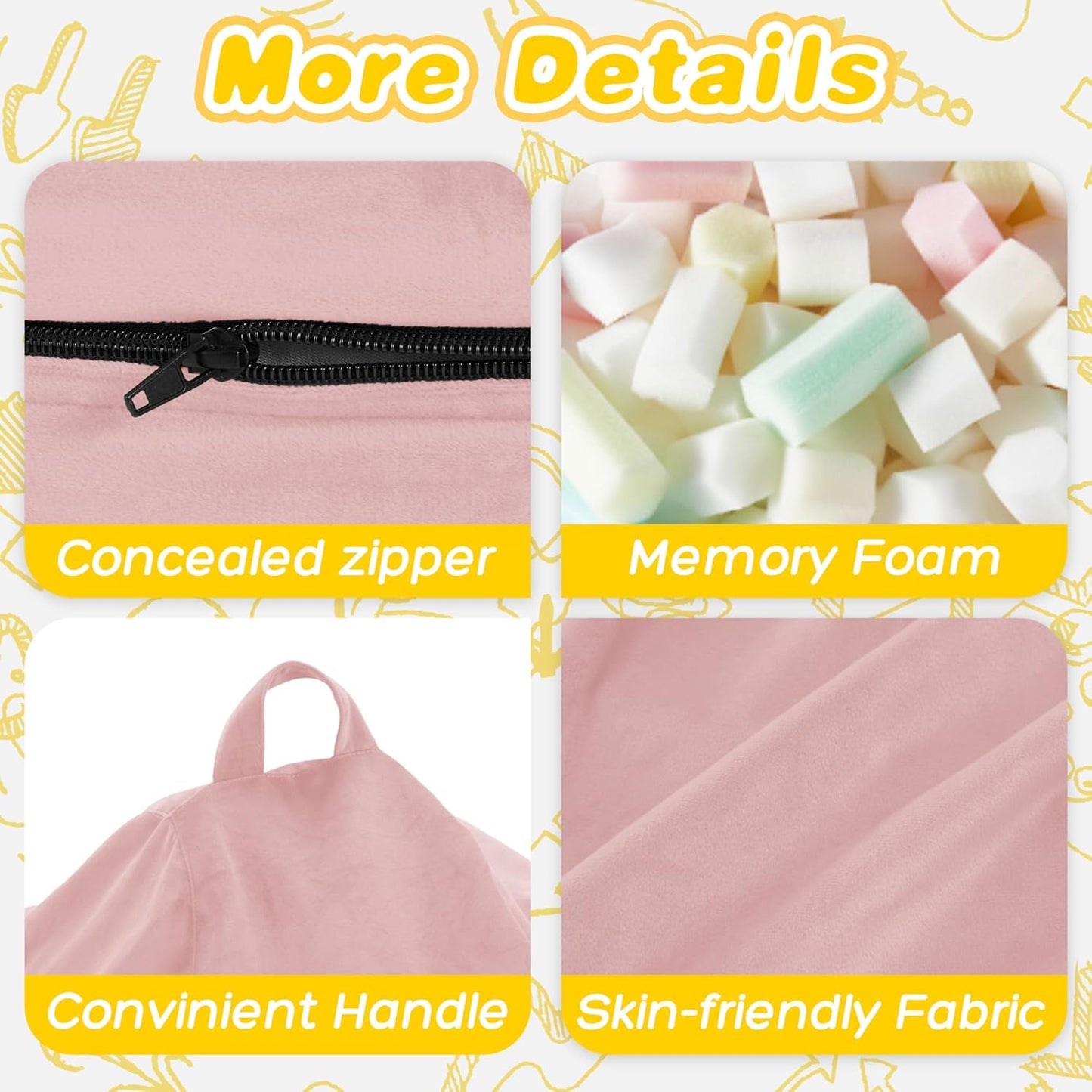 HABUTWAY 2FT Bean Bag Chair, 2' Beanbags Small Bean Bag Chairs with Filling, Teardrop Bean Bag Chair Luxurious Velvet Ultra Soft Fur with Removable Cover (Soft Pink)