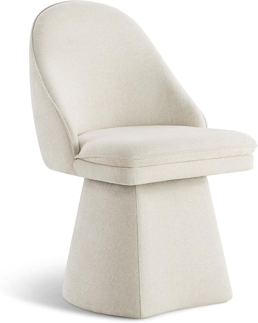 Swivel Dining Chairs Modern Desk Chair Upholstered Linen Fabric Side Chair for Kitchen Dining Room Bedroom,Linen,1 Box