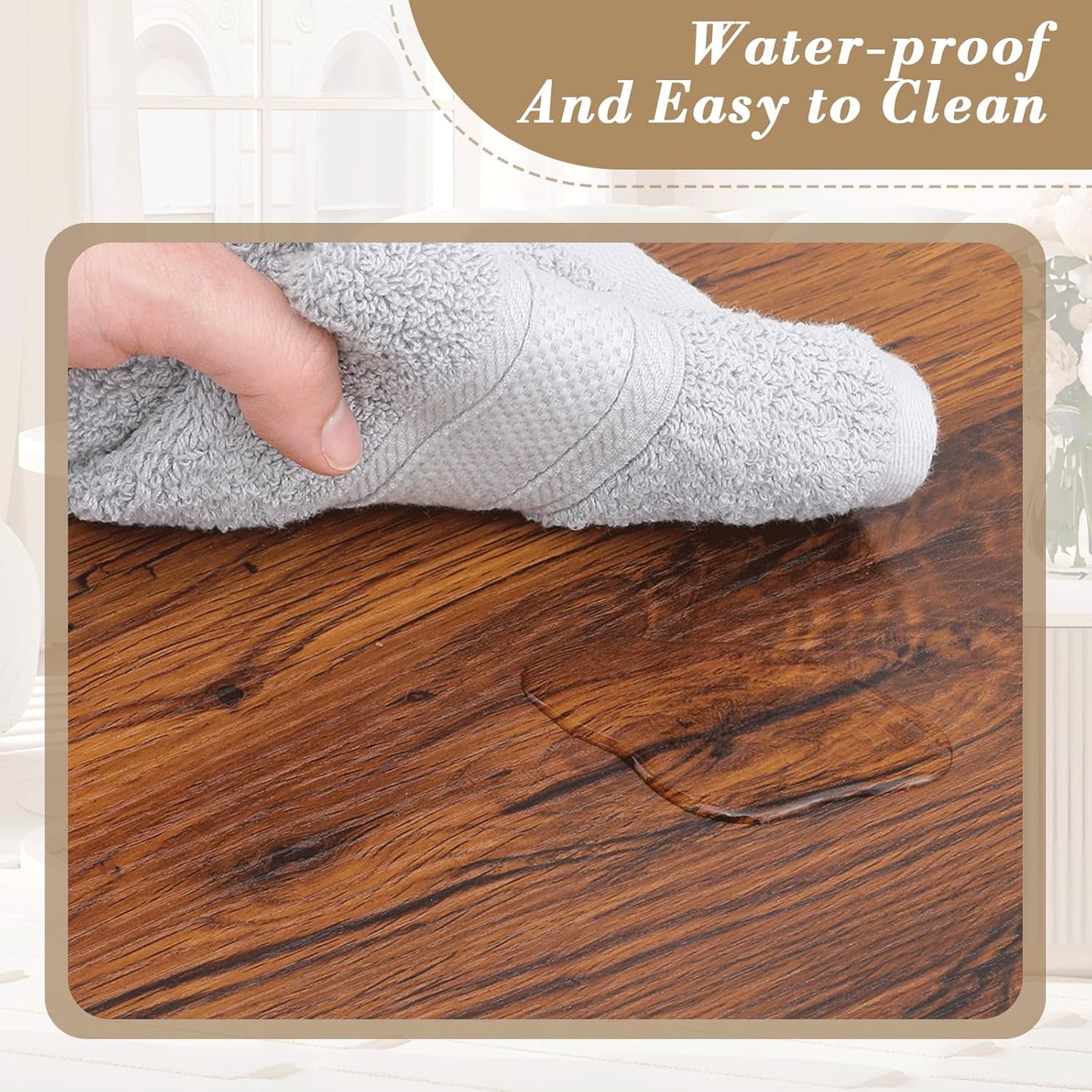 Athena Collection Bar Stools Set of 2, 26 Inches Counter Height Bar Stools Backless with Metal Legs and Footrest, Wood Barstools for Home, Kitchen Island, Counter, Brown