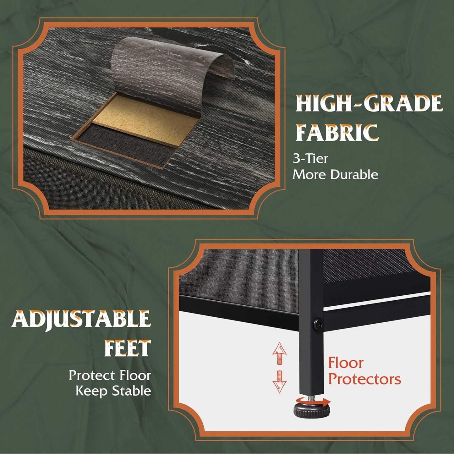 WLIVE Dresser for Bedroom with 5 Drawers, Wide Chest of Drawers, Fabric Dresser, Storage Organizer Unit with Fabric Bins for Closet, Living Room, Hallway, Charcoal Black Wood Grain Print