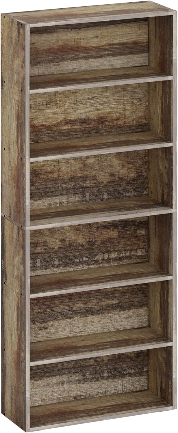 IRONCK Bookshelves and Bookcases Floor Standing 6 Tiers Display Storage Shelves 70 in Tall Bookcase Home Decor Furniture for Home Office, Living Room, Bed Room